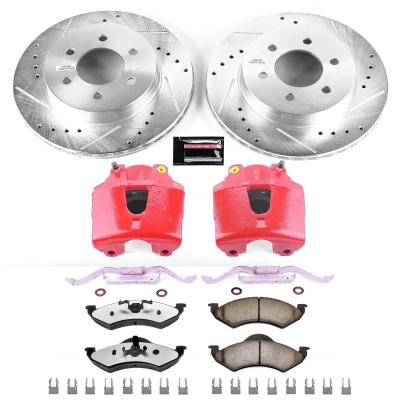Power Stop 00-02 Dodge Dakota Front Z36 Truck And Tow Brake Kit With Calipers 1