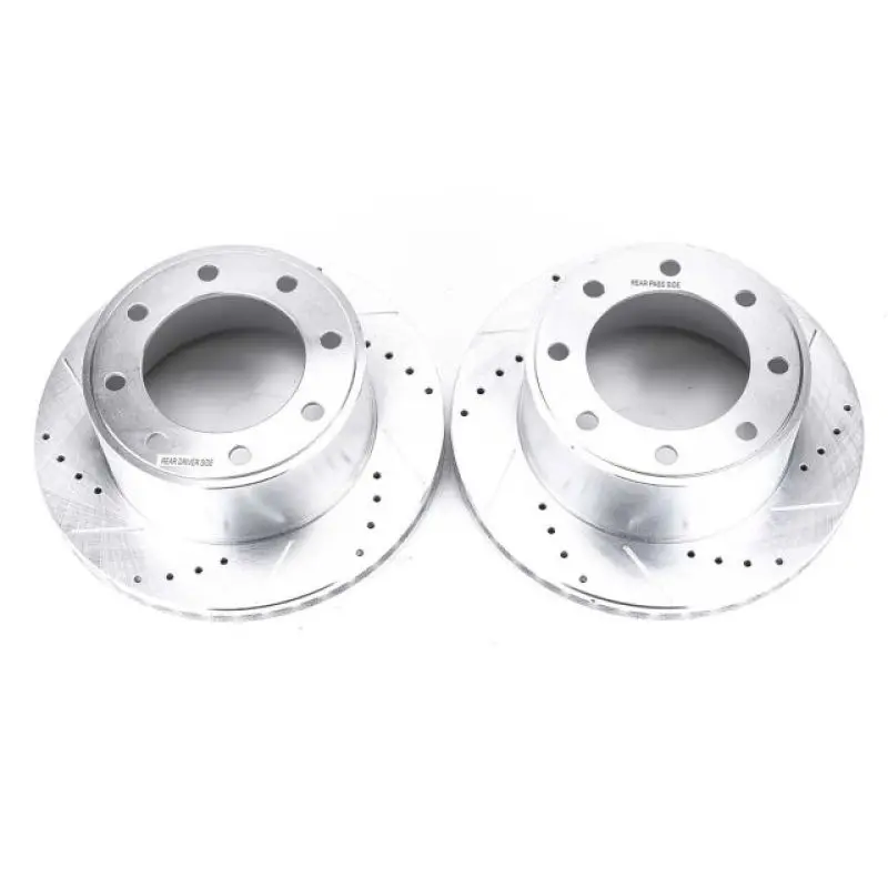 Power Stop 05-2012 Ford F-350 Super Duty Rear Drilled And Slotted Rotor Pair 1