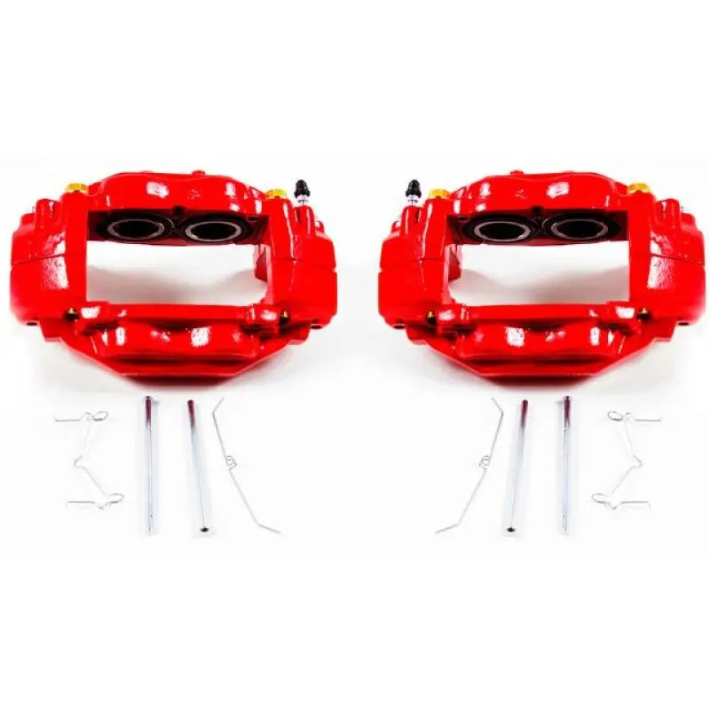 Powerstop Front Red Calipers W/O Brackets - Pair For 08-15 Toyota Sequoia Limited Platinum Sr5 1