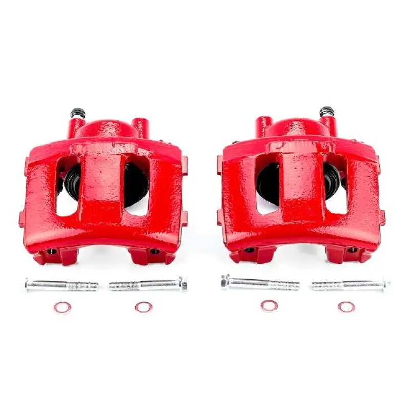 Powerstop Front Red Calipers W/O Brackets Pair For 90-01 Jeep Cherokee 1