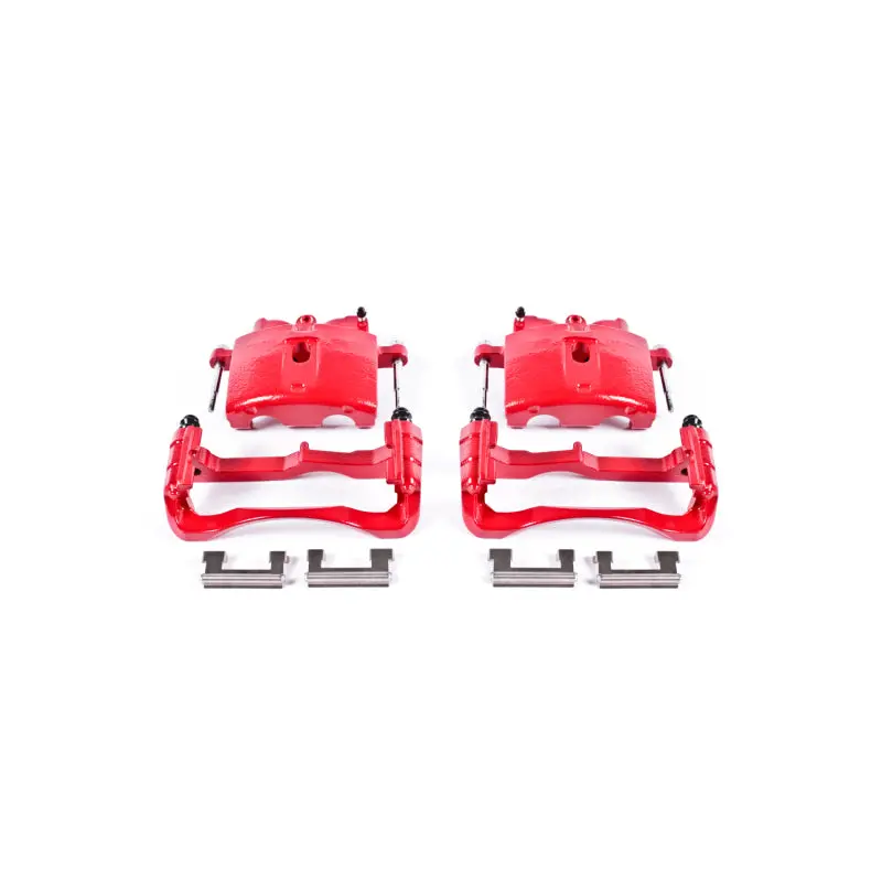 Powerstop Front Red Calipers With Brackets - Pair For 00-04 Cadillac Deville 1
