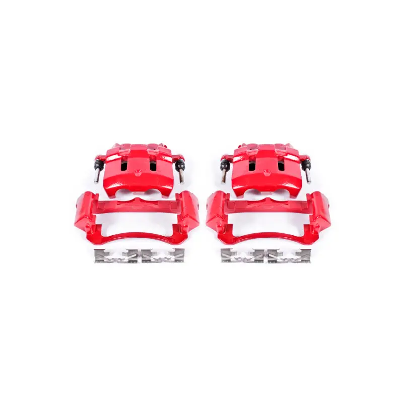 Powerstop Front Red Calipers With Brackets Pair For 00-05 Ford Excursion 1