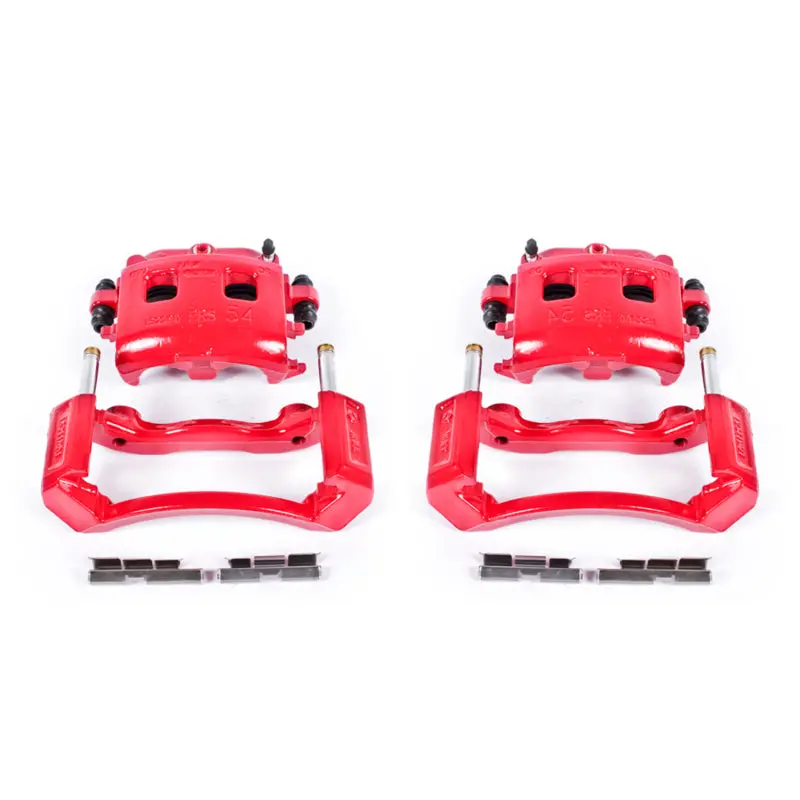 Powerstop Front Red Calipers With Brackets Pair For 02-05 Dodge Ram 1500 1