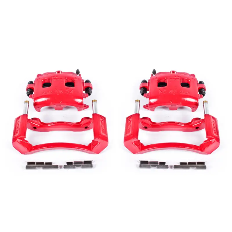 Powerstop Front Red Calipers With Brackets Pair For 02-05 Dodge Ram 1500 2