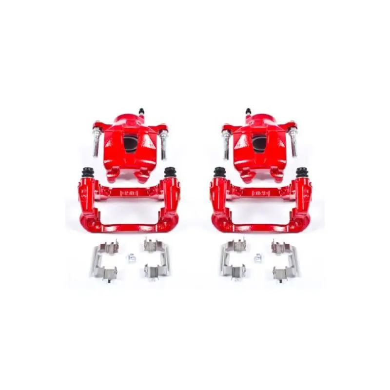 Powerstop Front Red Calipers With Brackets Pair For 05-10 Scion Tc 1