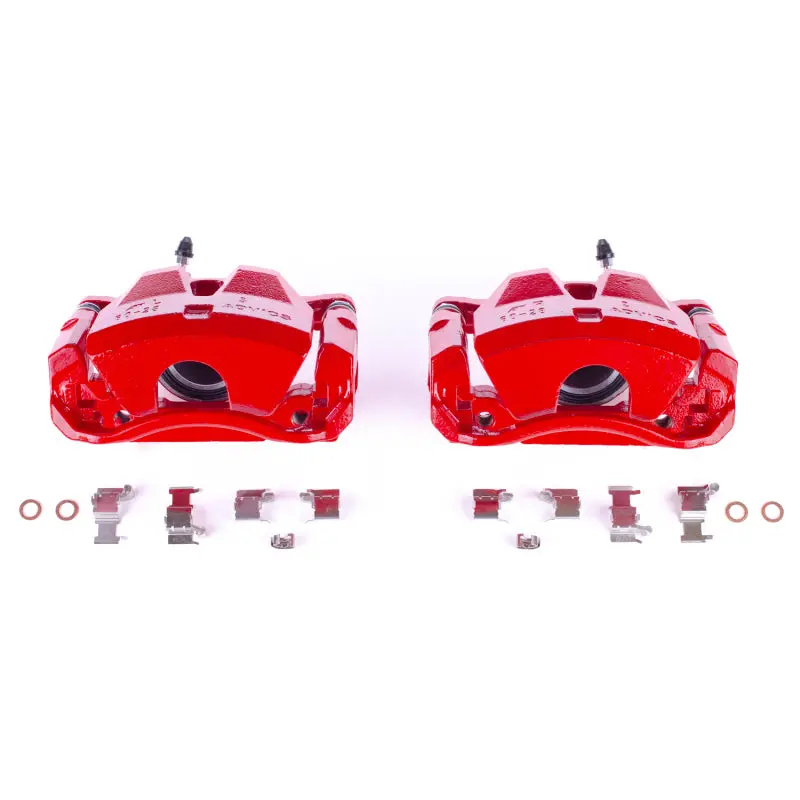Powerstop Front Red Calipers With Brackets Pair For 07-10 Lexus Is250 1