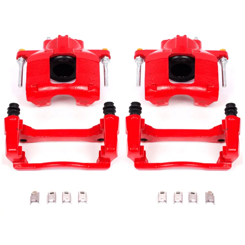 Powerstop Front Red Calipers With Brackets Pair For 07-18 Jeep Wrangler Jk 1