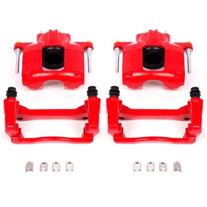 Powerstop Front Red Calipers With Brackets Pair For 07-18 Jeep Wrangler Jk 2
