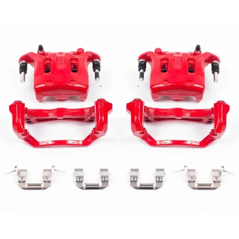 Powerstop Front Red Calipers With Brackets Pair For 08-12 Infiniti Ex35 1