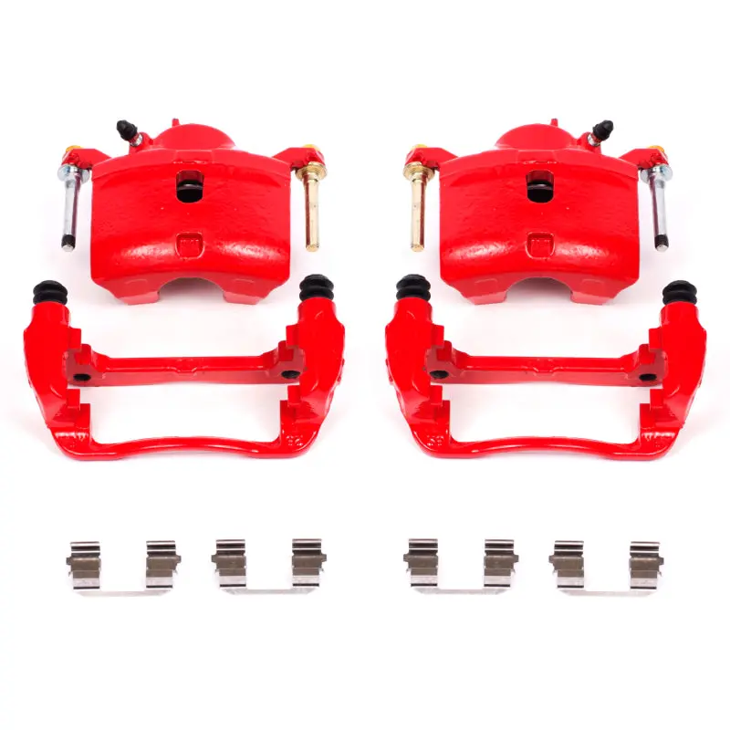 Powerstop Front Red Calipers With Brackets Pair For 13-15 Acura Ilx 1