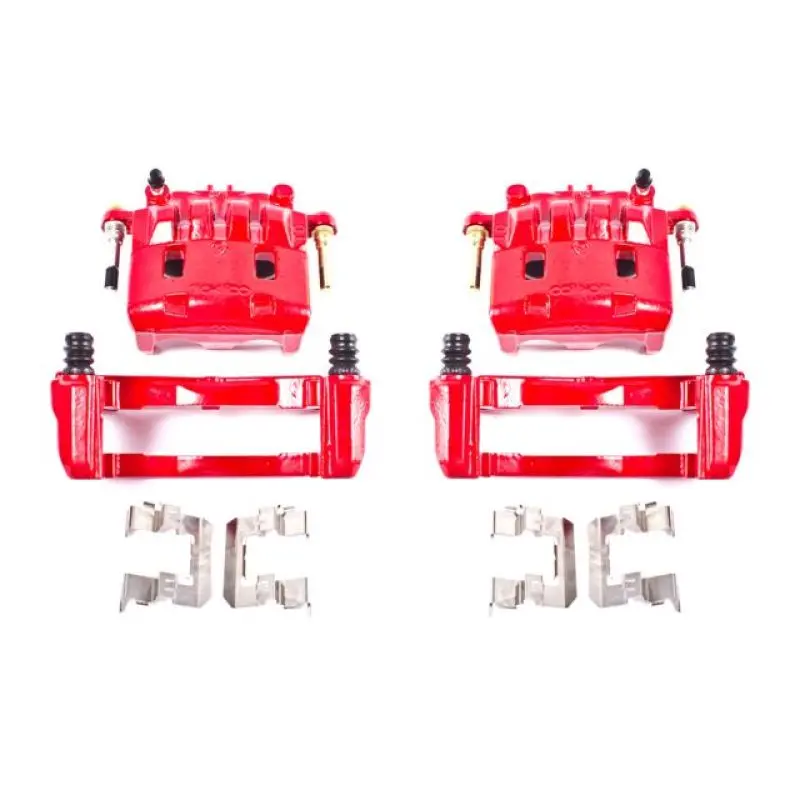 Powerstop Front Red Calipers With Brackets - Pair For 16-17 Subaru Crosstrek 1