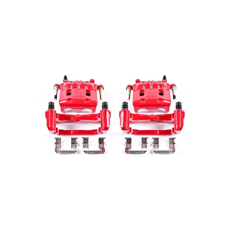 Powerstop Front Red Calipers With Brackets - Pair For 16-17 Subaru Crosstrek 2