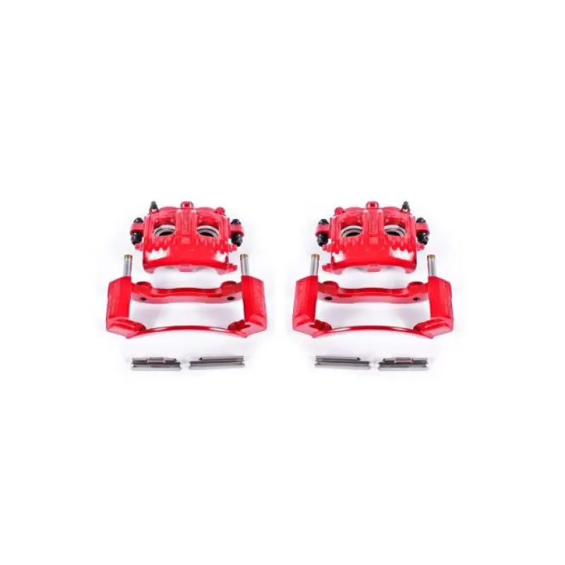 Powerstop Front Red Calipers With Brackets Pair For 97-02 Ford Expedition 1