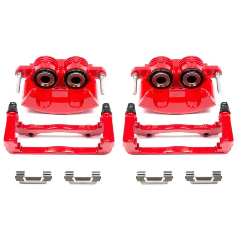 Powerstop Front Red Calipers With Brackets Pair For 98-02 Chevrolet Camaro 1