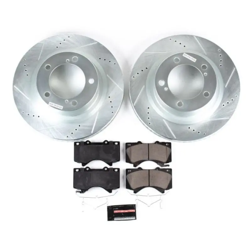 Powerstop Front Z23 Evolution Sport Brake Kit Pads Rotors Stainless Steel Hardware 2016-2018 Lexus Lx570 1