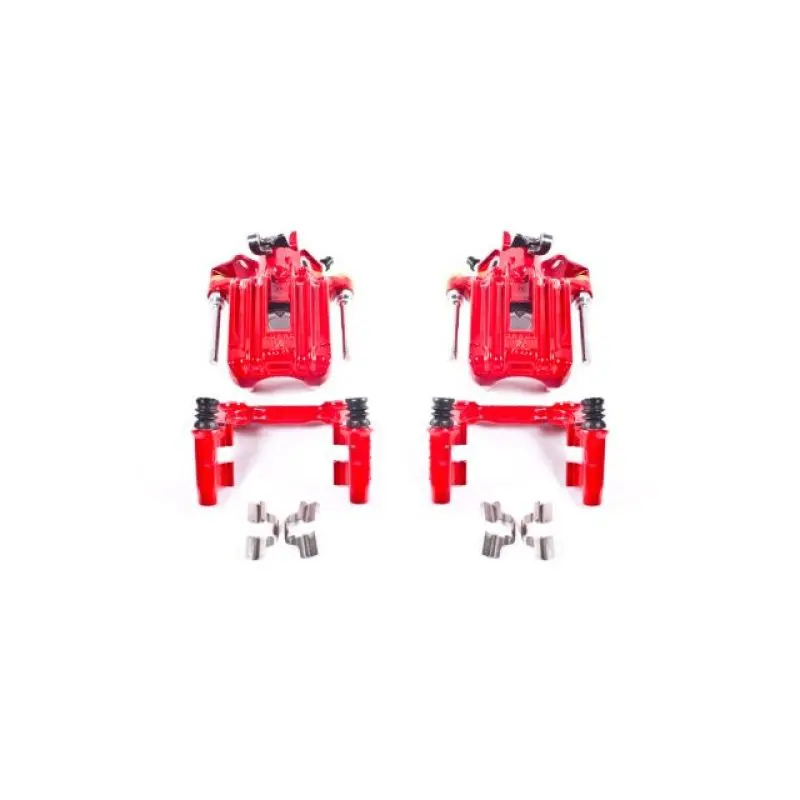 Powerstop Rear Red Calipers With Brackets For 00-06 Audi Tt Quattro (Non Vented Rotors Only) - Pair 1