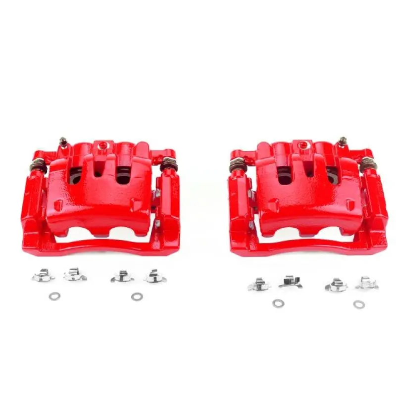 Powerstop Rear Red Calipers With Brackets For 08-12 Ford F-250 Super Duty - Red Finish - Performance Upgrade - Pair 1
