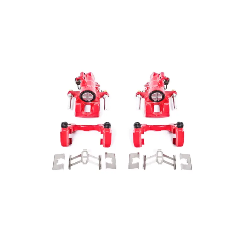 Powerstop Rear Red Calipers With Brackets Pair For 01-05 Acura El 1