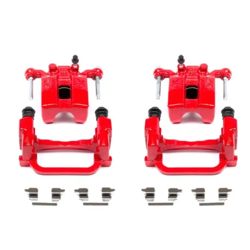 Powerstop Rear Red Calipers With Brackets - Pair For 05-08 Infiniti G35 1