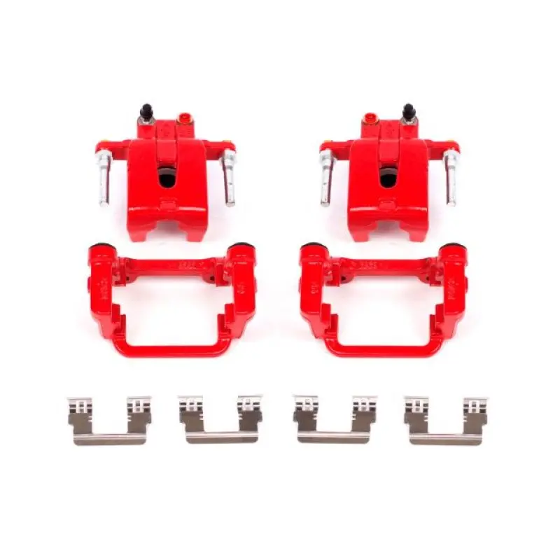 Powerstop Rear Red Calipers With Brackets Pair For 05-19 Chrysler 300 1