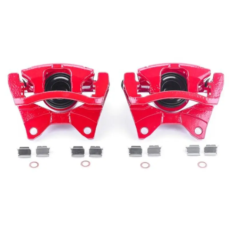 Powerstop Rear Red Calipers With Brackets Pair For 07-11 Dodge Nitro 1