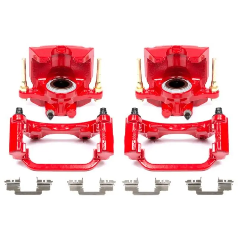 Powerstop Rear Red Calipers With Brackets Pair For 07-16 Cadillac Escalade 1