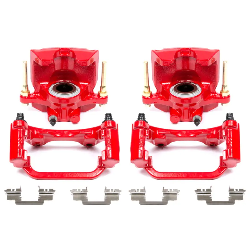 Powerstop Rear Red Calipers With Brackets Pair For 07-16 Cadillac Escalade 2