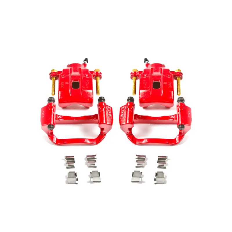 Powerstop Rear Red Calipers With Brackets - Pair For 08-15 Toyota Sequoia Limited Platinum Sr5 2