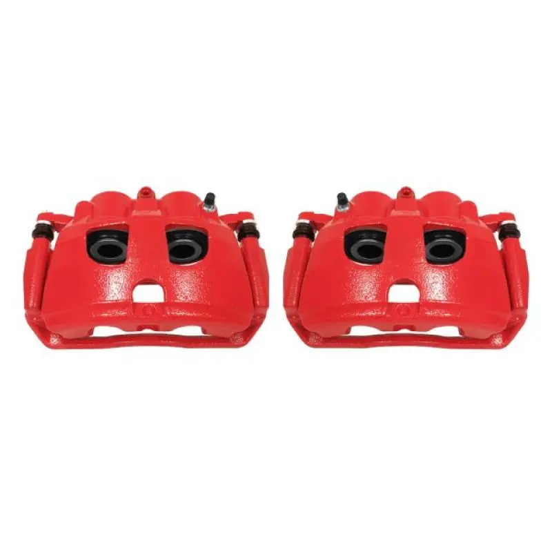 Powerstop Rear Red Calipers With Brackets Pair For 09-10 Dodge Ram 2500 1
