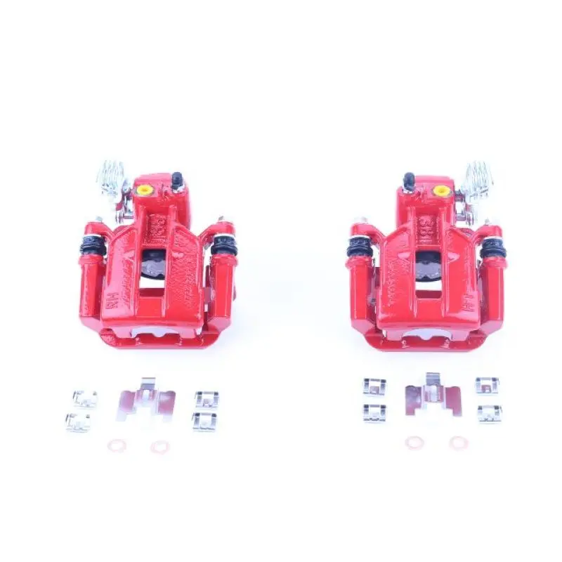 Powerstop Rear Red Calipers With Brackets Pair For 94-01 Ford Mustang 1