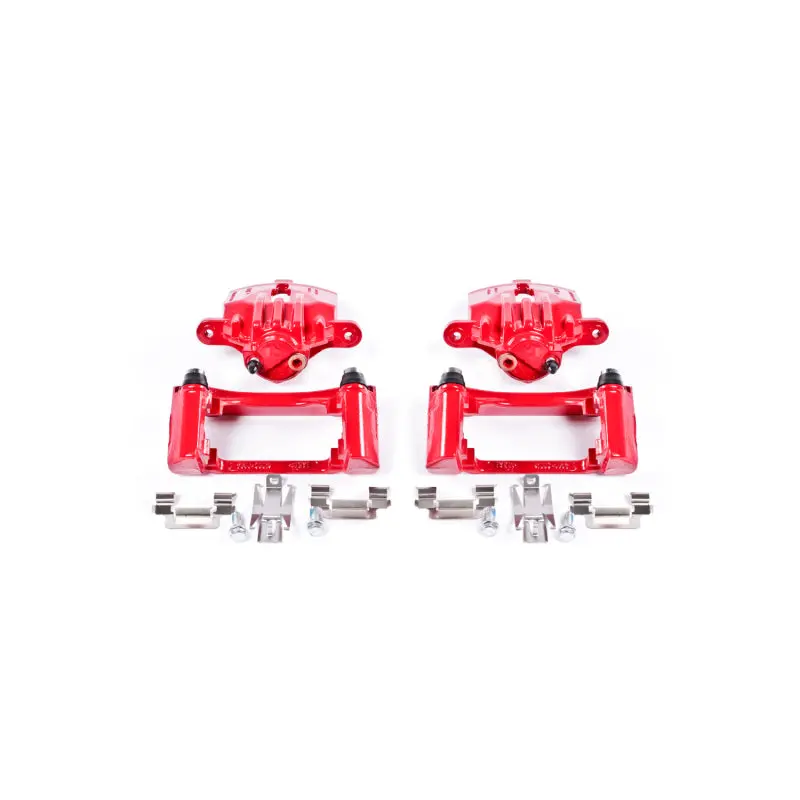 Powerstop Rear Red Calipers With Brackets Pair For 98-02 Chevrolet Camaro 1