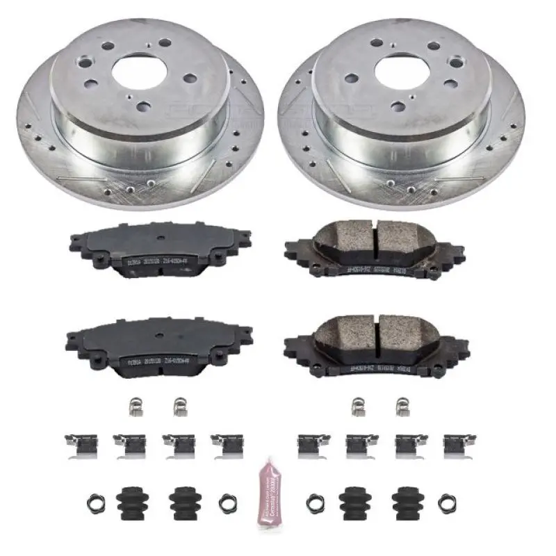 Powerstop Rear Z23 Evolution Sport Brake Kit Pads Rotors Stainless Steel Hardware 2014 2015 Lexus Is250 1