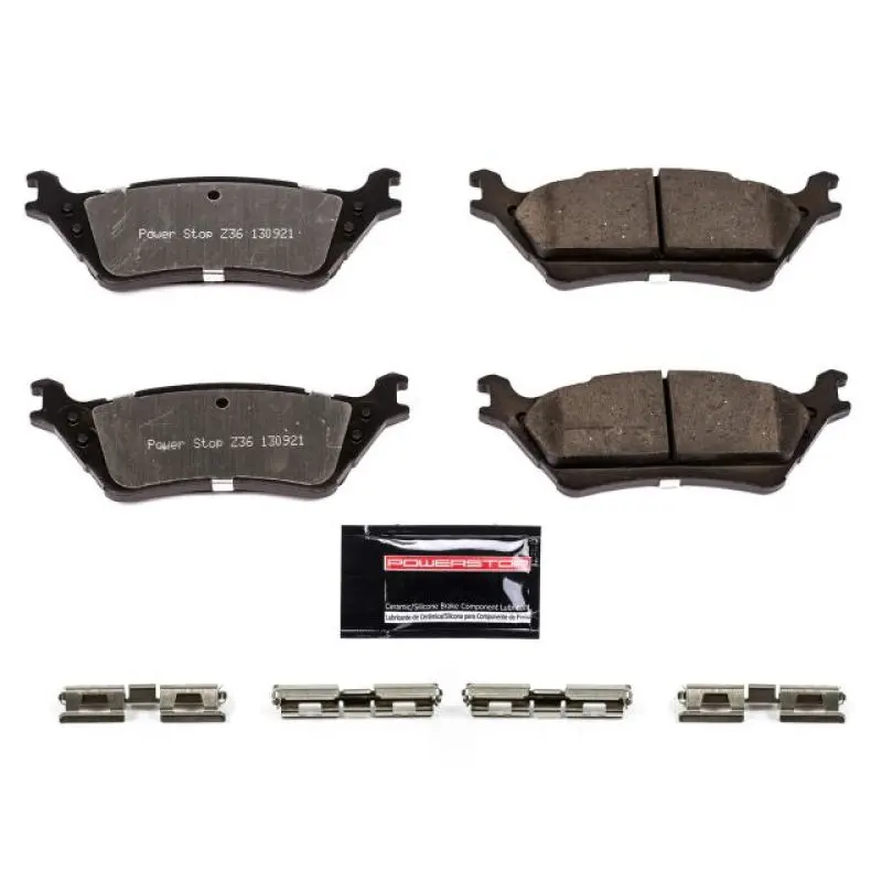 Powerstop Rear Z36 Truck & Tow Brake Pads With Hardware For 12-19 Ford F-150 1