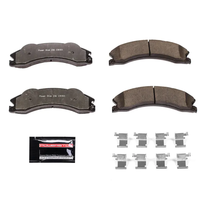 Powerstop Z36 Truck & Tow Brake Pads With Hardware For 2011 Chevrolet Silverado 2500 Hd Front Or Rear 1