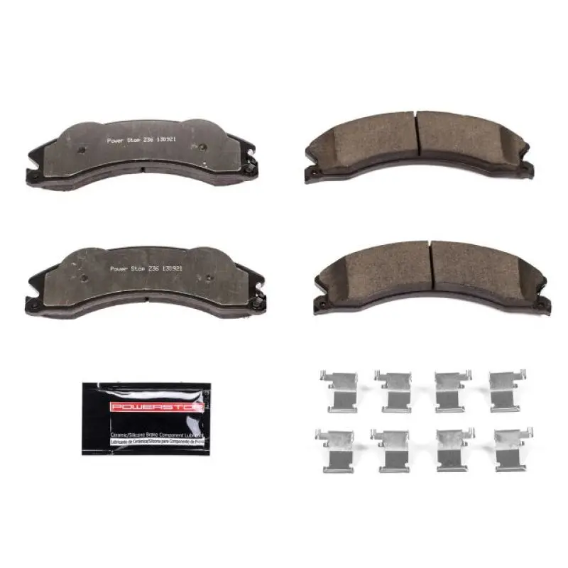 Powerstop Z36 Truck & Tow Brake Pads With Hardware For 2011 Chevrolet Silverado 2500 Hd Front Or Rear 2