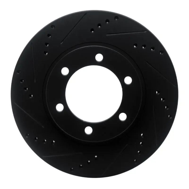 R1 03-09 Lexus Gx470 Front Left Drilled And Slotted Black Brake Rotor 1