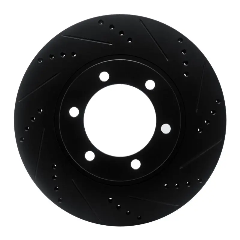 R1 03-09 Lexus Gx470 Front Right Drilled And Slotted Black Brake Rotor 1