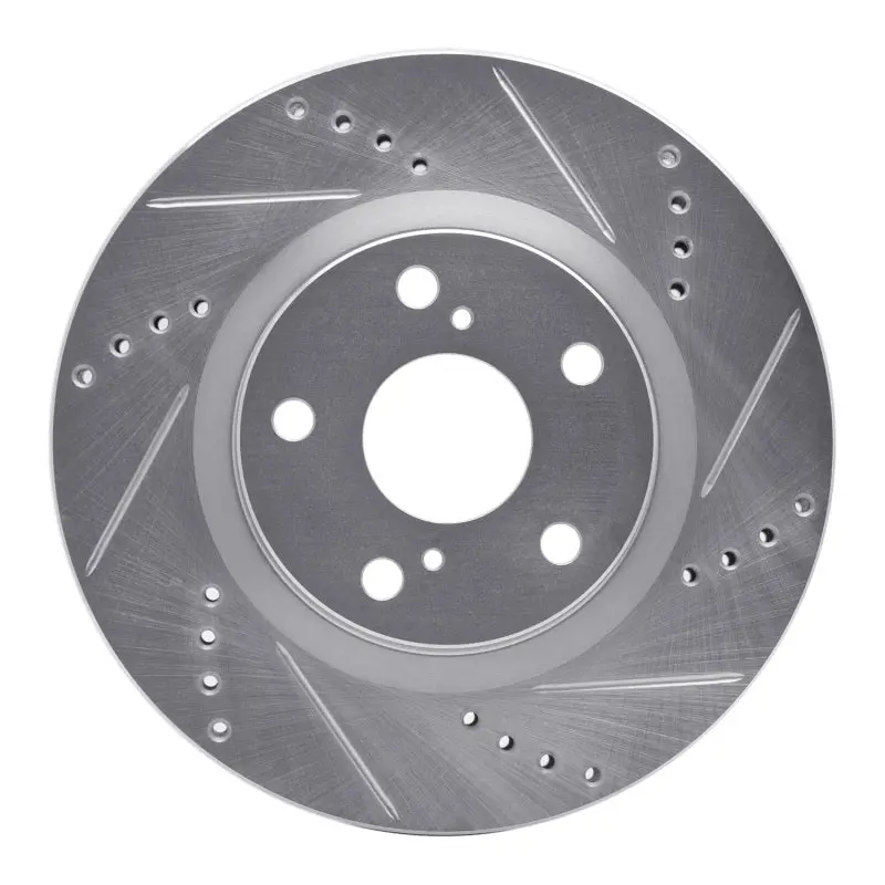R1 06-20 Lexus Es350 Front Right Drilled And Slotted Silver Brake Rotor 1