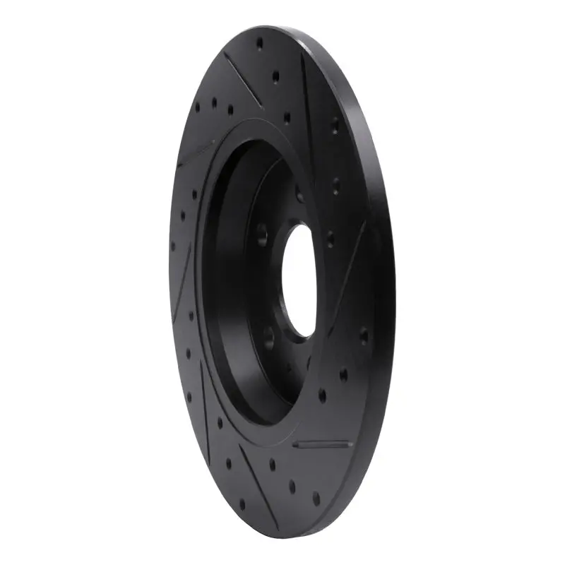 R1 09-25 Audi A4 Left Drilled And Slotted Black Brake Rotor 2