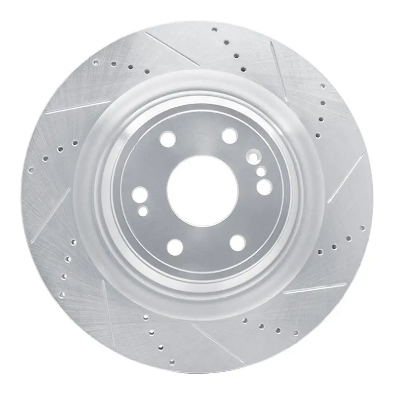 R1 14-20 Cadillac Escalade Front Right Drilled And Slotted Silver Brake Rotor 1