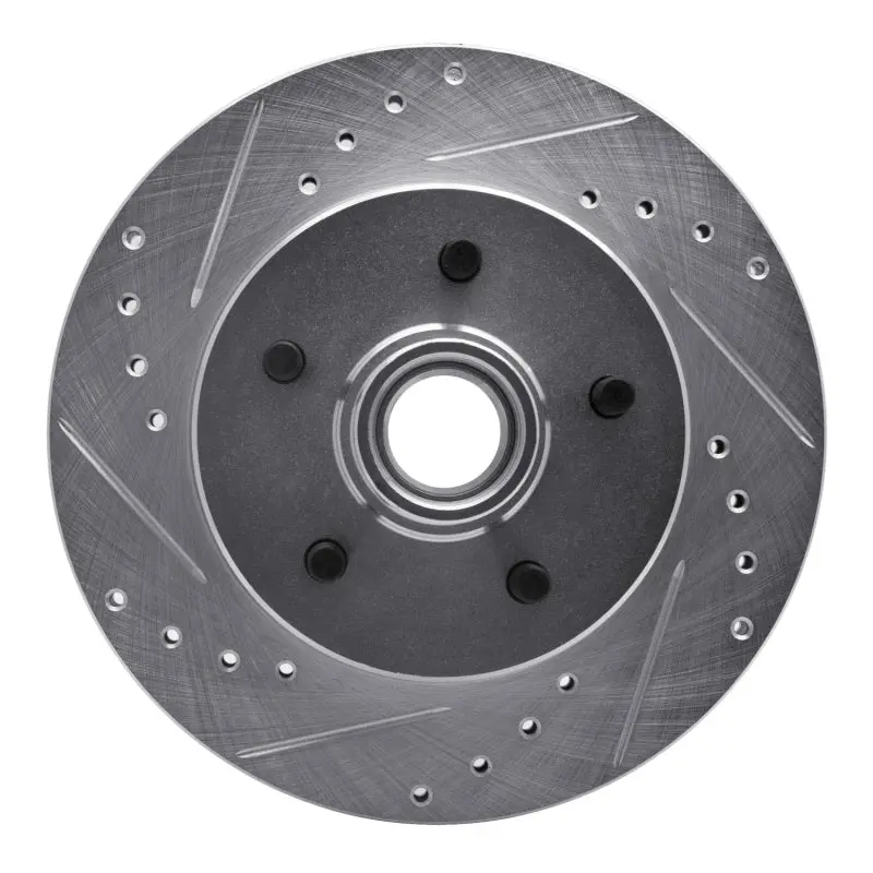 R1 1988-1994 Chevrolet C1500 Front Left Drilled And Slotted Silver Brake Rotor 1