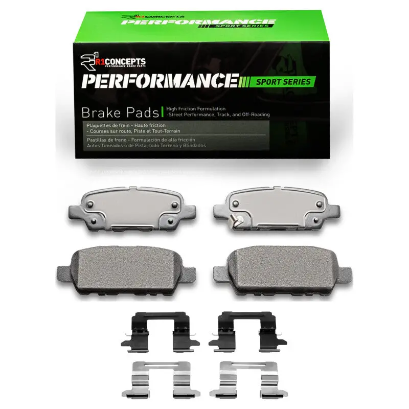 R1 2002-2025 Infiniti Q40 Rear R1 Performance Sport Pads And Hardware Kit 1