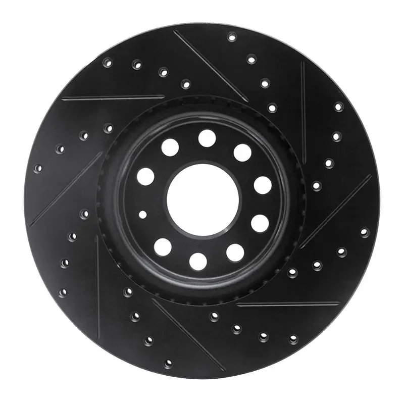 R1 2005-2025 Audi A3 Sportback E-Tron Front Left Drilled And Slotted Brake Rotor 2