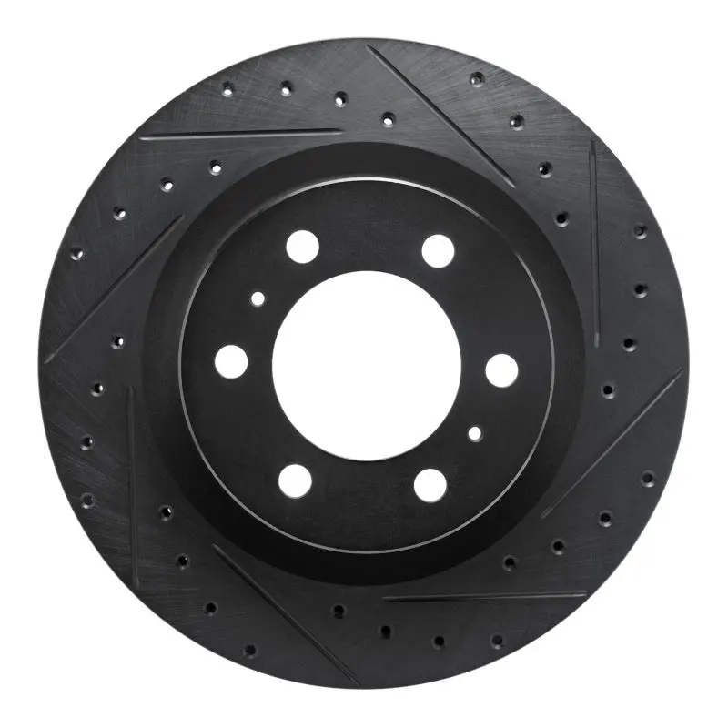 R1 2022-2025 Lexus Lx600 Front Right Drilled And Slotted Black Brake Rotor 1