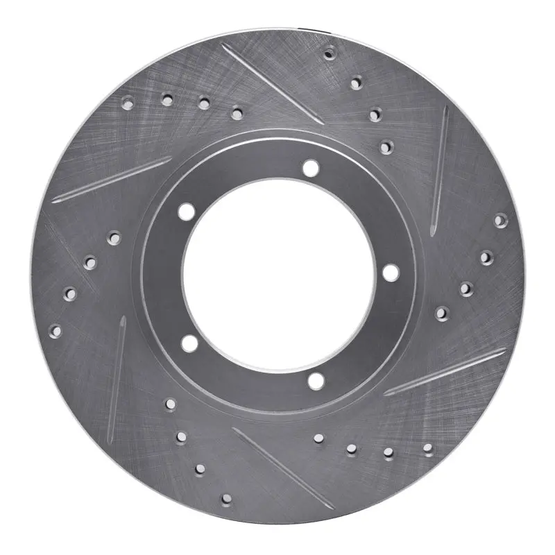 R1 67-88 Porsche 911 Front Right Drilled And Slotted Silver Brake Rotor 1