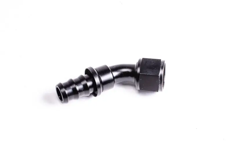 Radium Engineering 45 Degree 8An Pushlok Hose End Fitting Aluminum Black Anodized 1