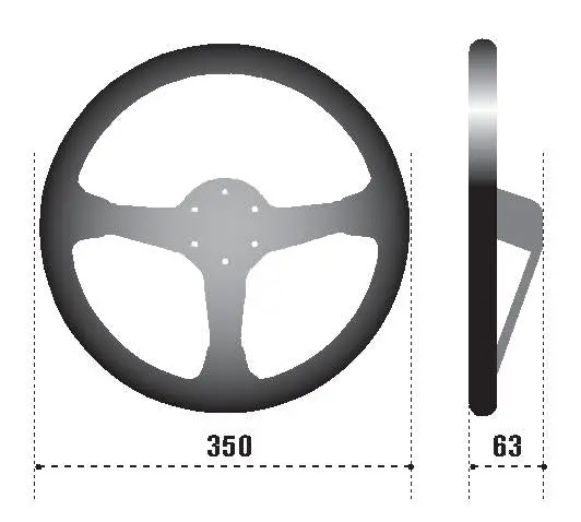 Sparco 345 Steering Wheel Leather Black Racing (345) 1