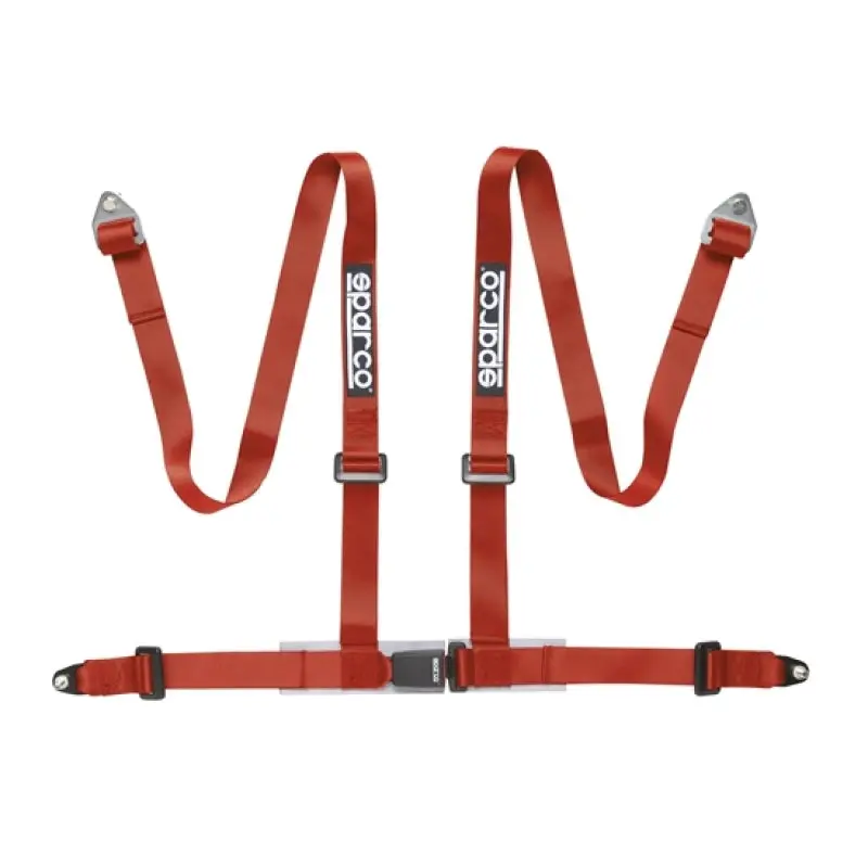 Sparco Belt 2 Inch Red 4 Point Bolt-In Racing Harness 1