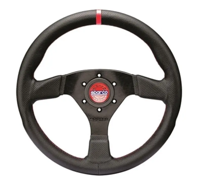 Sparco Steering Wheel R383 Champion Black Leather Black Stitching - Sparco Steering Wheel R383 Champion For Enhanced Style 1
