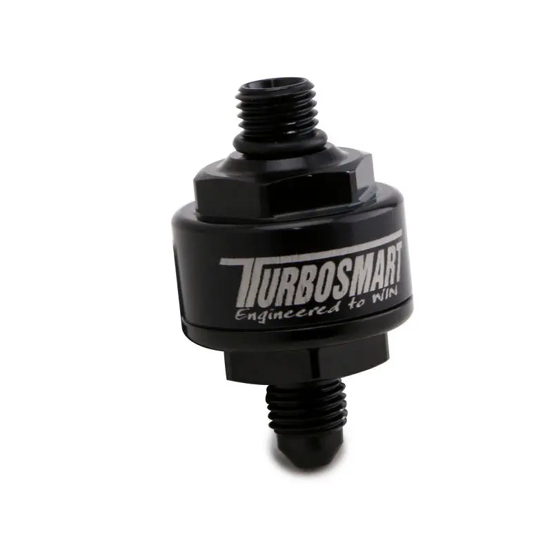 Turbosmart Billet Turbo Oil Feed Filter 44 Micron Disc An-4 Male To An-4 Orb Black 1